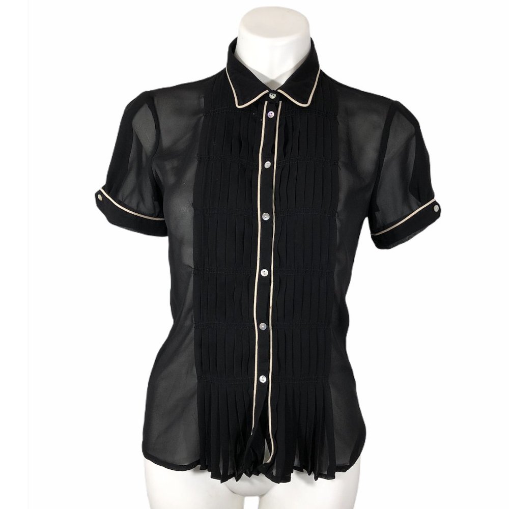 Zara Basic Short Sleeve Chiffon Blouse